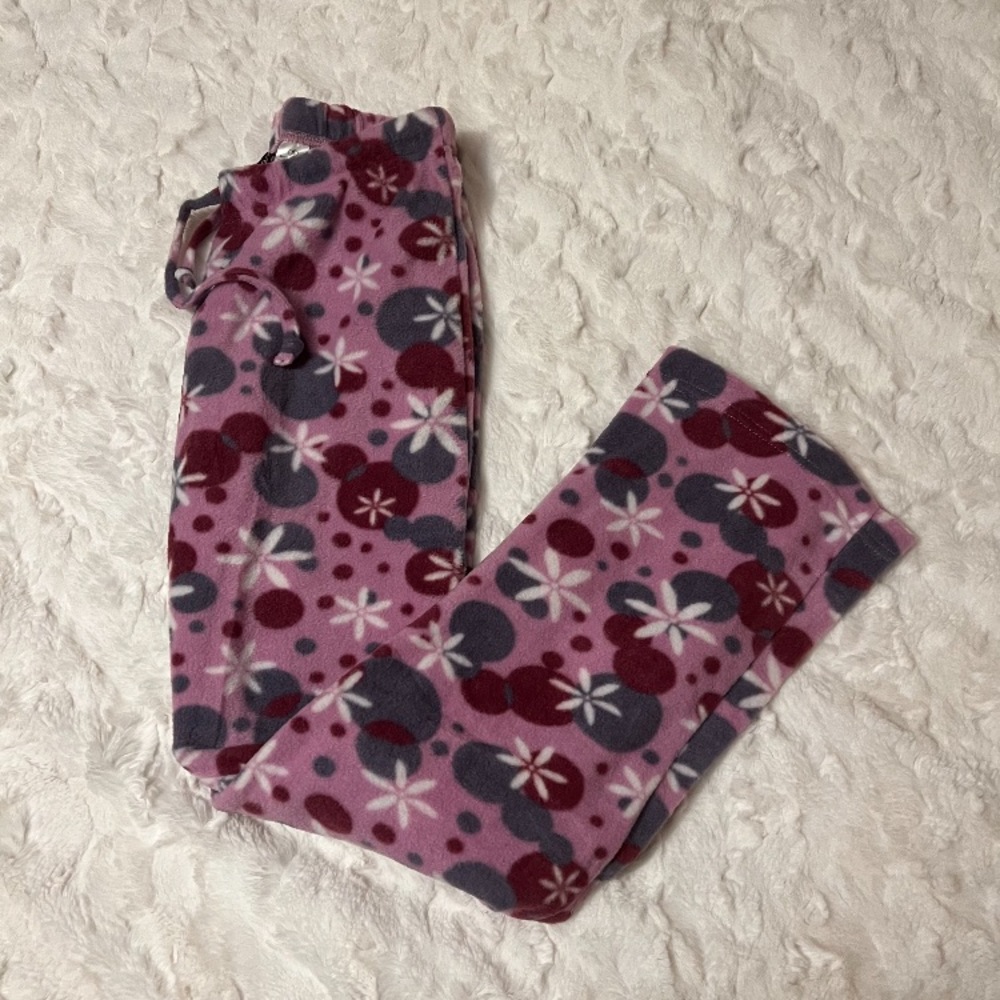 Nina Capri Girls Floral Geometric Patterned Fleece Pants